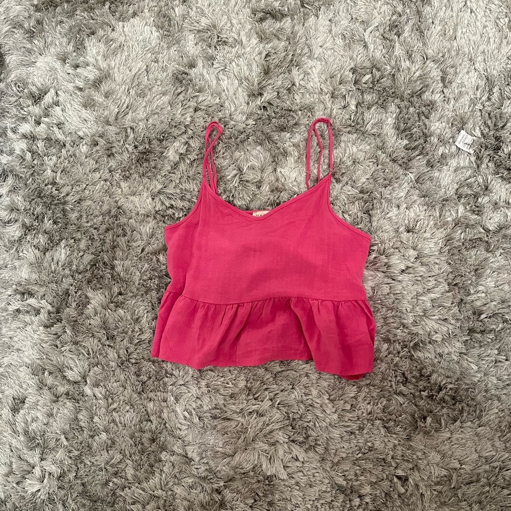 Pink peplum tank top size xs